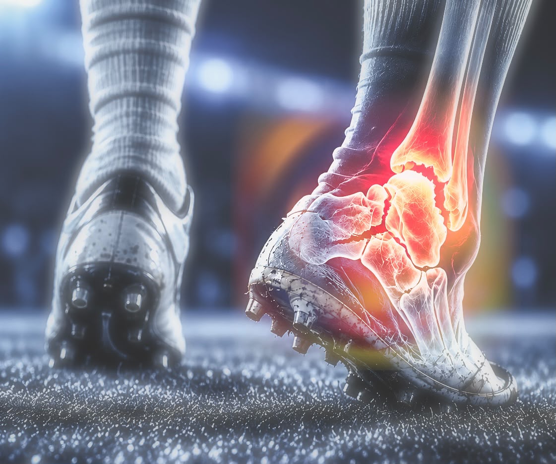 Fractura de tobillo en jugador de fútbol americano durante un partido